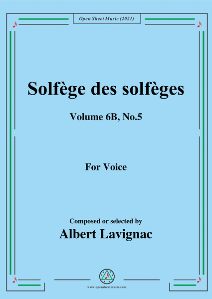 Lavignac-Solfege des solfeges,Volume 6B No.5,for Voice