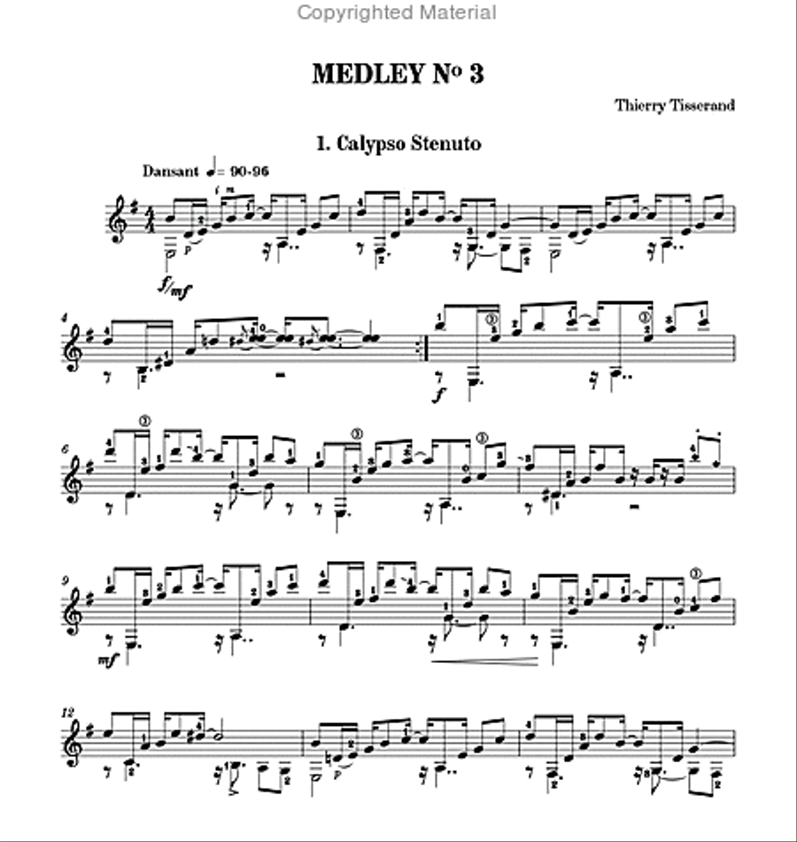 Medley No. 3 Classical Guitar scores gallery preview page 2