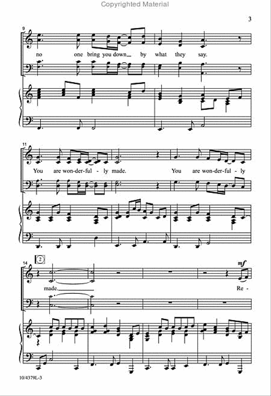 You Are Wonderfully Made 4-Part scores gallery preview page 3