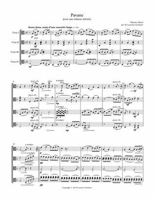 Pavane (pour une infante defunte) - Viola Quartet