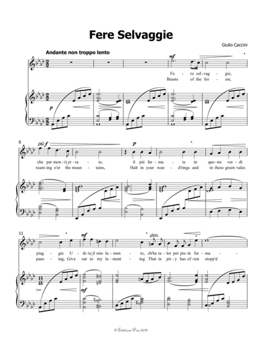 Fere Selvaggie, by Giulio Caccini, in A flat Major