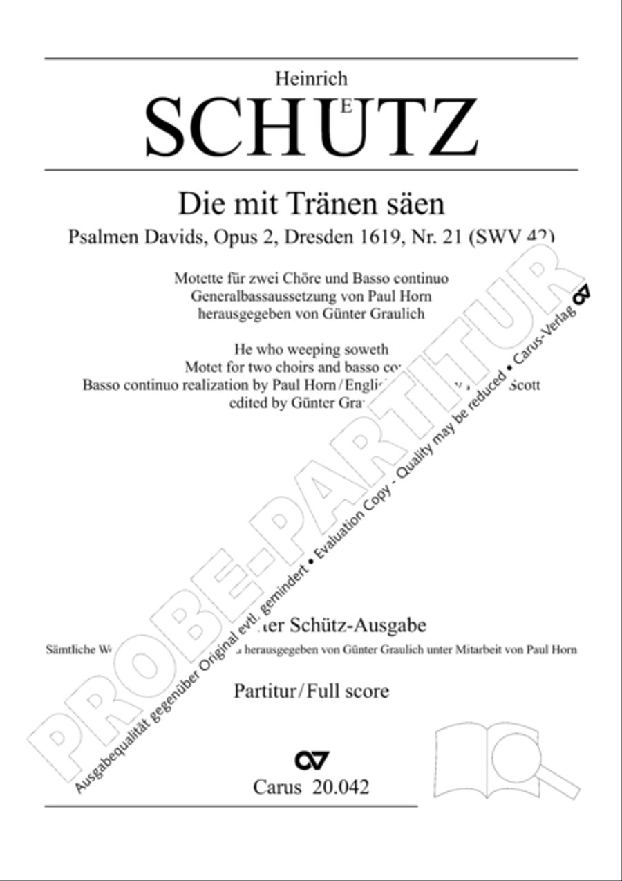 He who weeping soweth (Die mit Tranen saen) SATBarB scores gallery preview page 2
