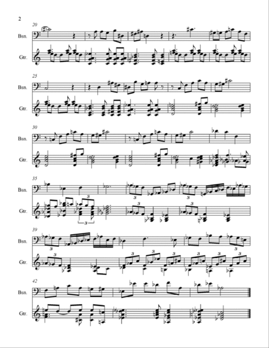 Bassoon and Guitar Sonata Bassoon scores gallery preview page 5