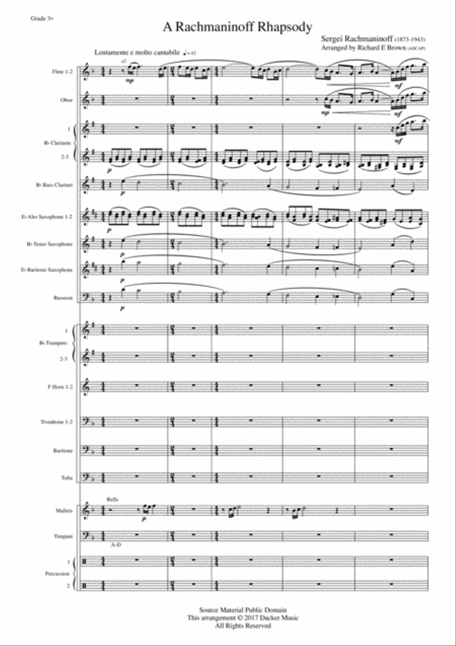 A Rachmaninoff Rhapsody Concert Band scores gallery preview page 3