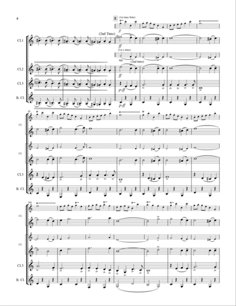 March - The Stars and Stripes Forever (for Clarinet Quartet) Clarinet Quartet scores gallery preview page 5
