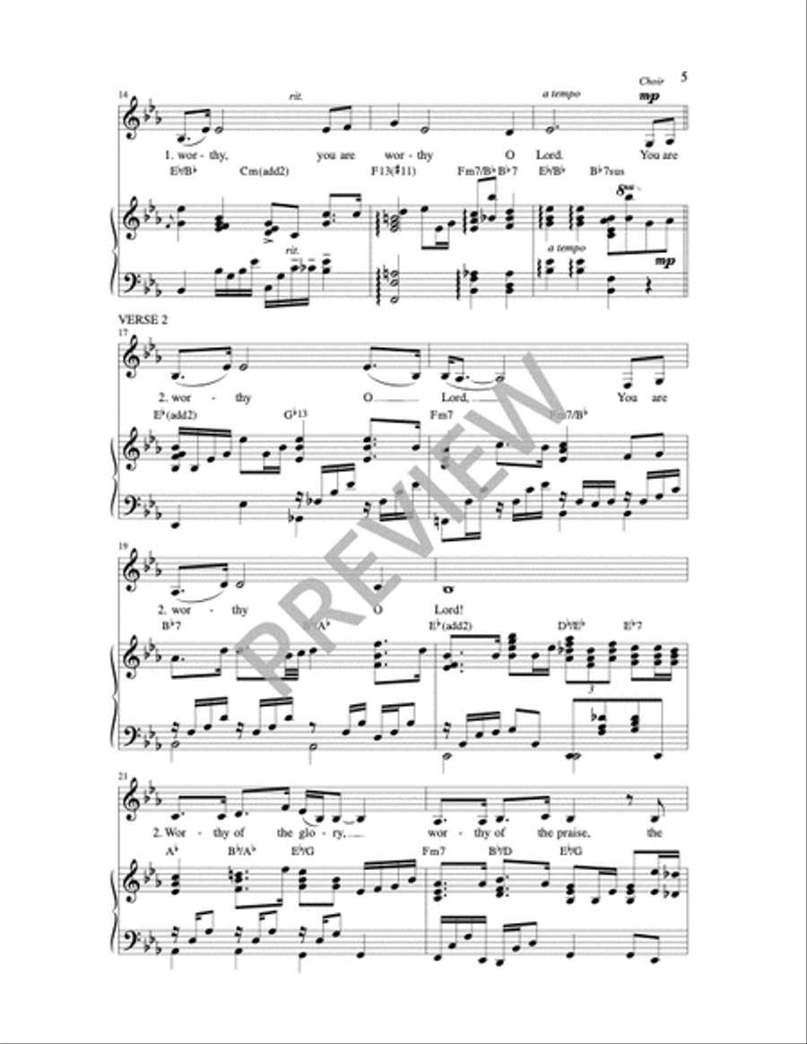 You Are Worthy 4-Part scores gallery preview page 5