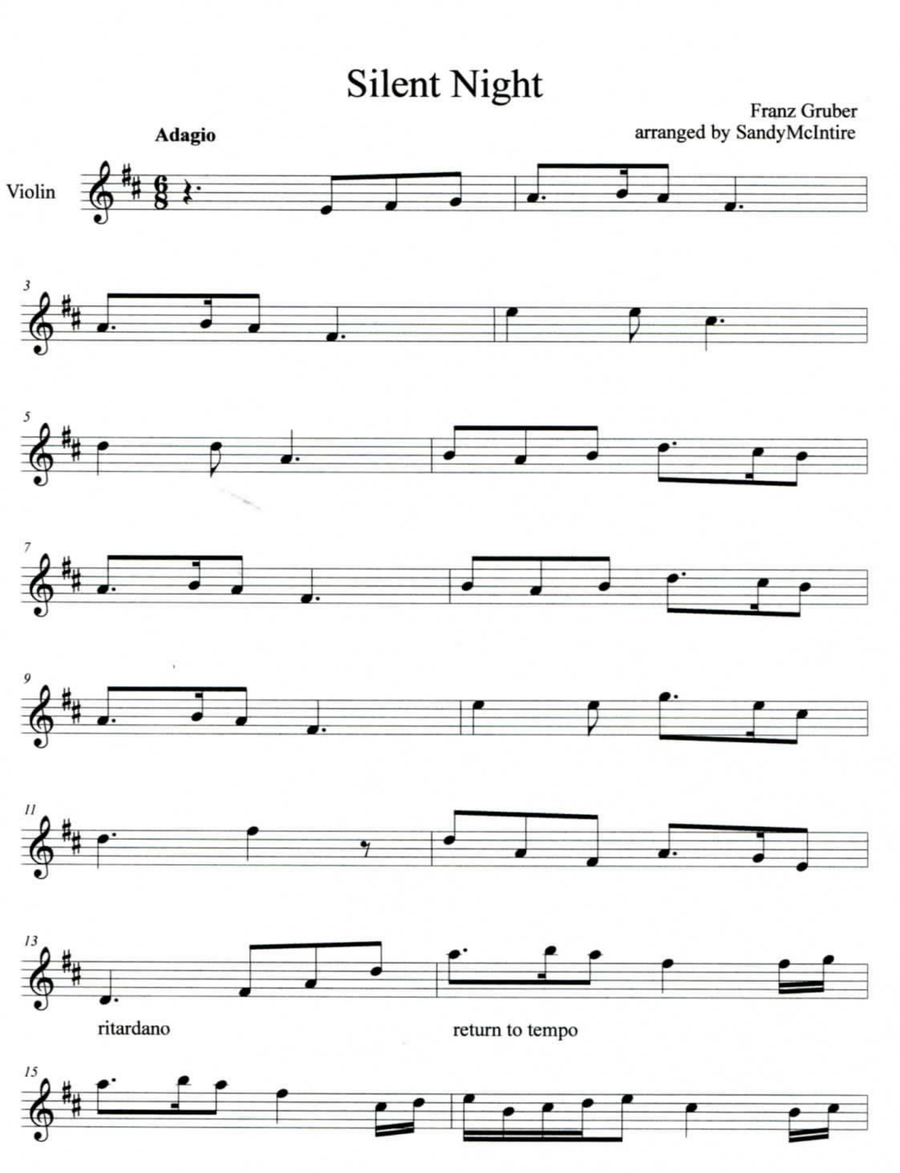 Silent Night Violin Solo scores gallery preview page 1