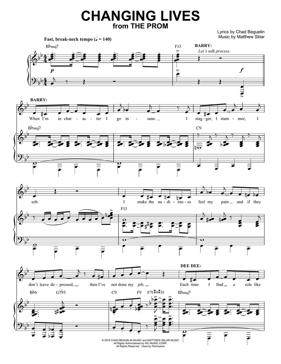 Changing Lives (from The Prom: A New Musical) Voice scores gallery preview page 1