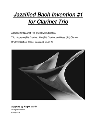 Book cover for Jazzified Bach Invention #1 for Clarinet Trio