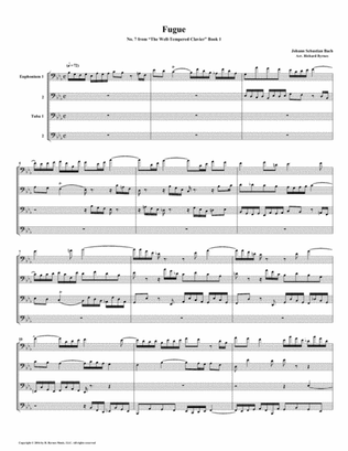 Fugue 07 from Well-Tempered Clavier, Book 1 (Euphonium-Tuba Quartet)