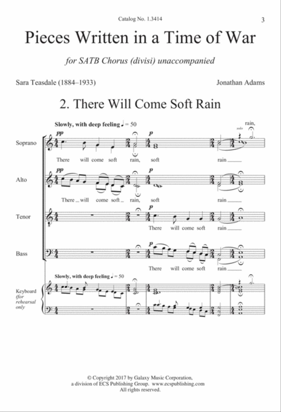 There Will Come Soft Rain from Pieces Written in a Time of War Divisi scores gallery preview page 2