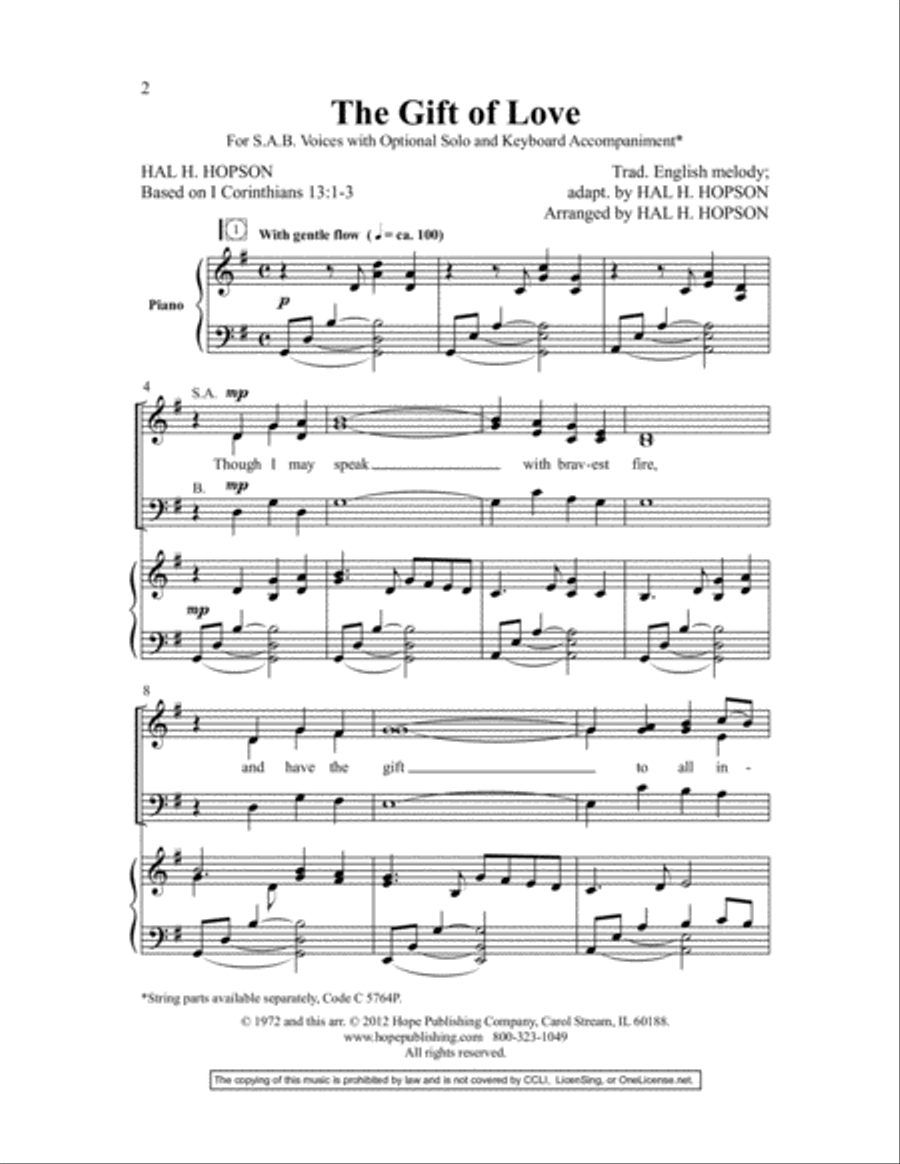 The Gift of Love 3-Part scores gallery preview page 3