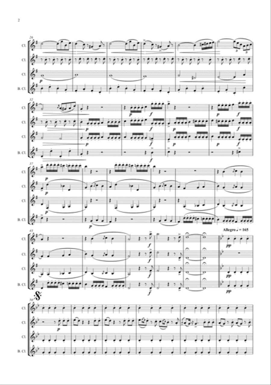 The Barber of Seville - Overture - Clarinet Quartet - F Clarinet Quartet scores gallery preview page 2