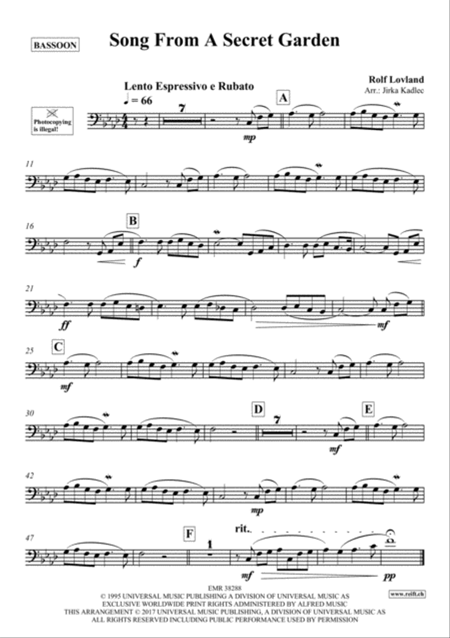 Song From A Secret Garden Bassoon Solo scores gallery preview page 2