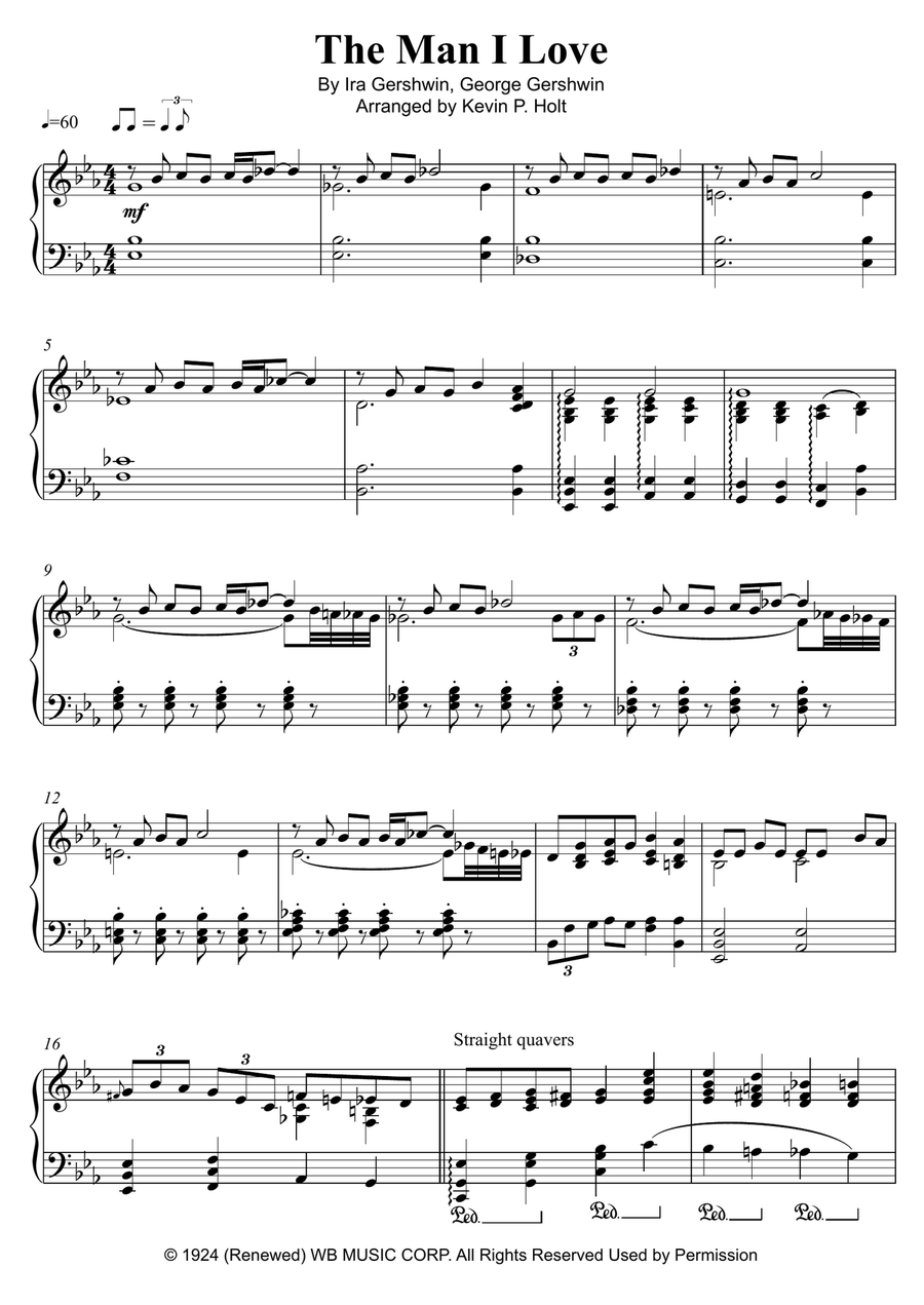 The Man I Love Piano Solo scores gallery preview page 1