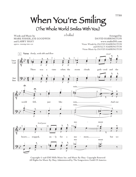 When You're Smiling (the Whole World Smiles With You) (arr. David Harrington)