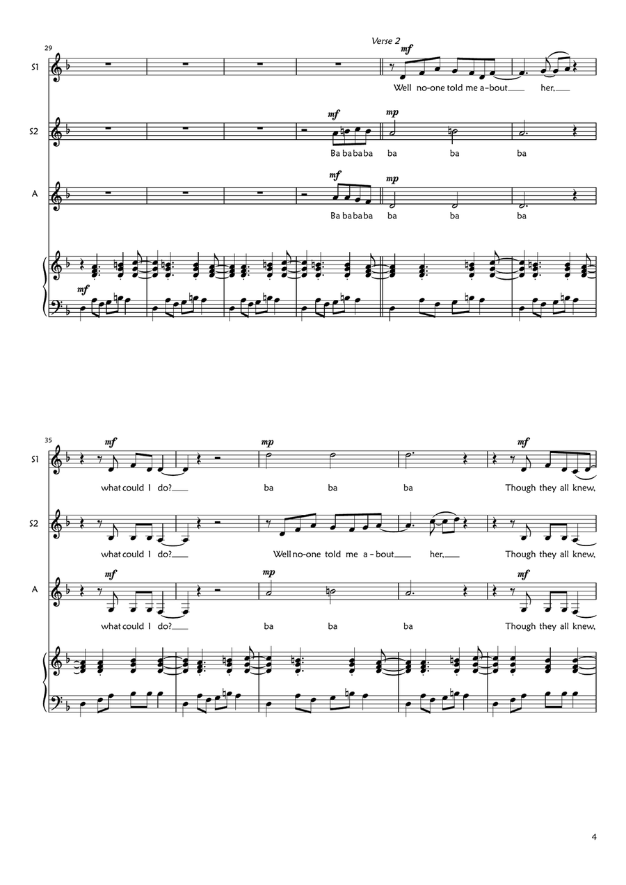 She's Not There She's Not There SSA scores gallery preview page 4