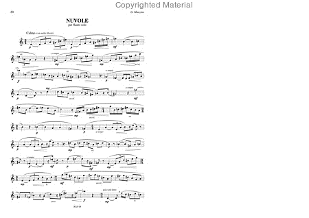 Works for Flute and Piano. "Nuvole" for Flute Solo