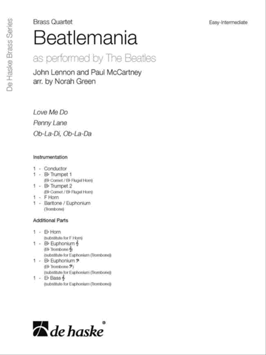 Beatlemania Brass Quartet scores gallery preview page 2