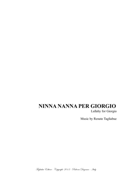 LULLABY FOR GIORGIO - Tagliabue - For SATB Choir and Ensemble image number null