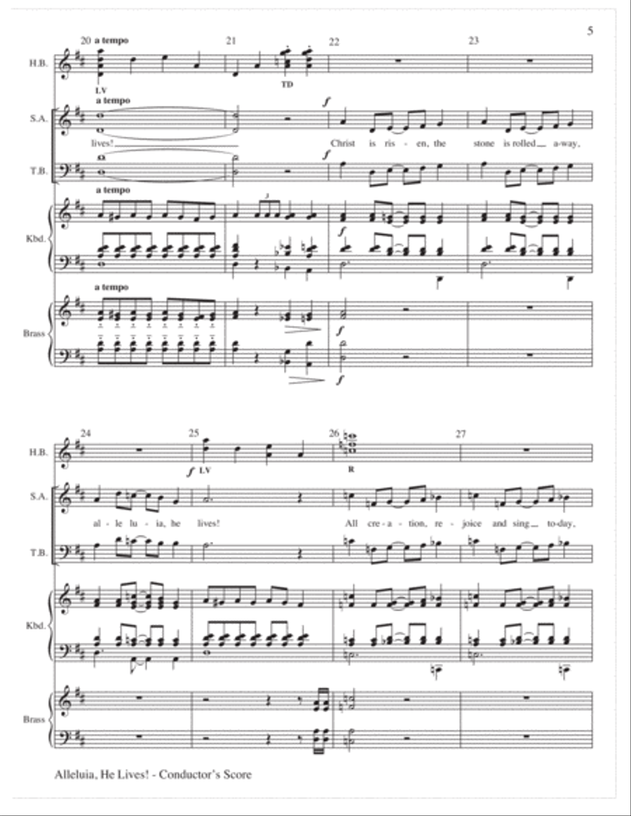 Alleluia, He Lives! Alleluia, He Lives! Handbell Choir scores gallery preview page 5
