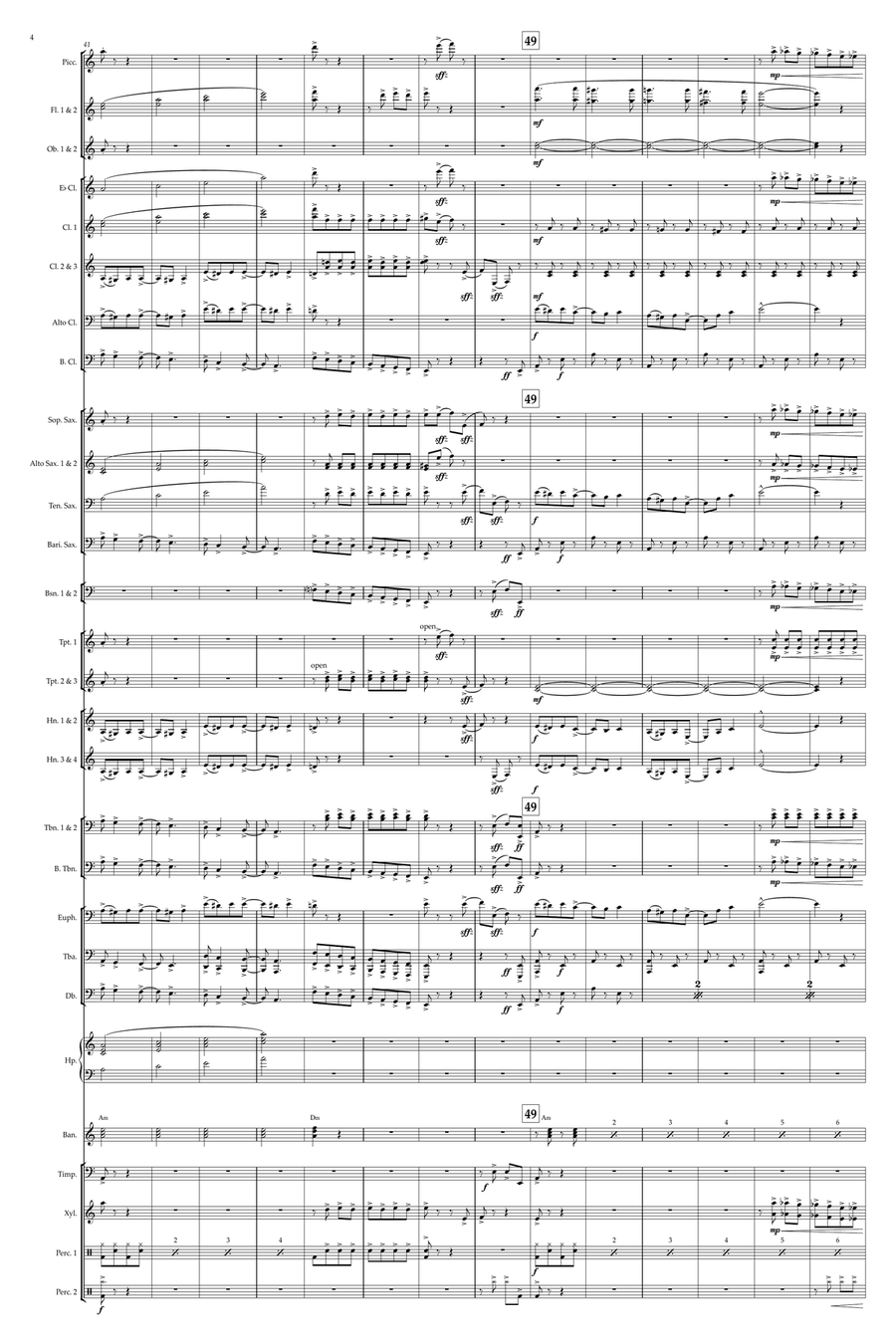Medley: Movies Were Movies with Look What Happened To Mabel, I Won't Send Roses, Wherever He Ain'... Concert Band scores gallery preview page 4