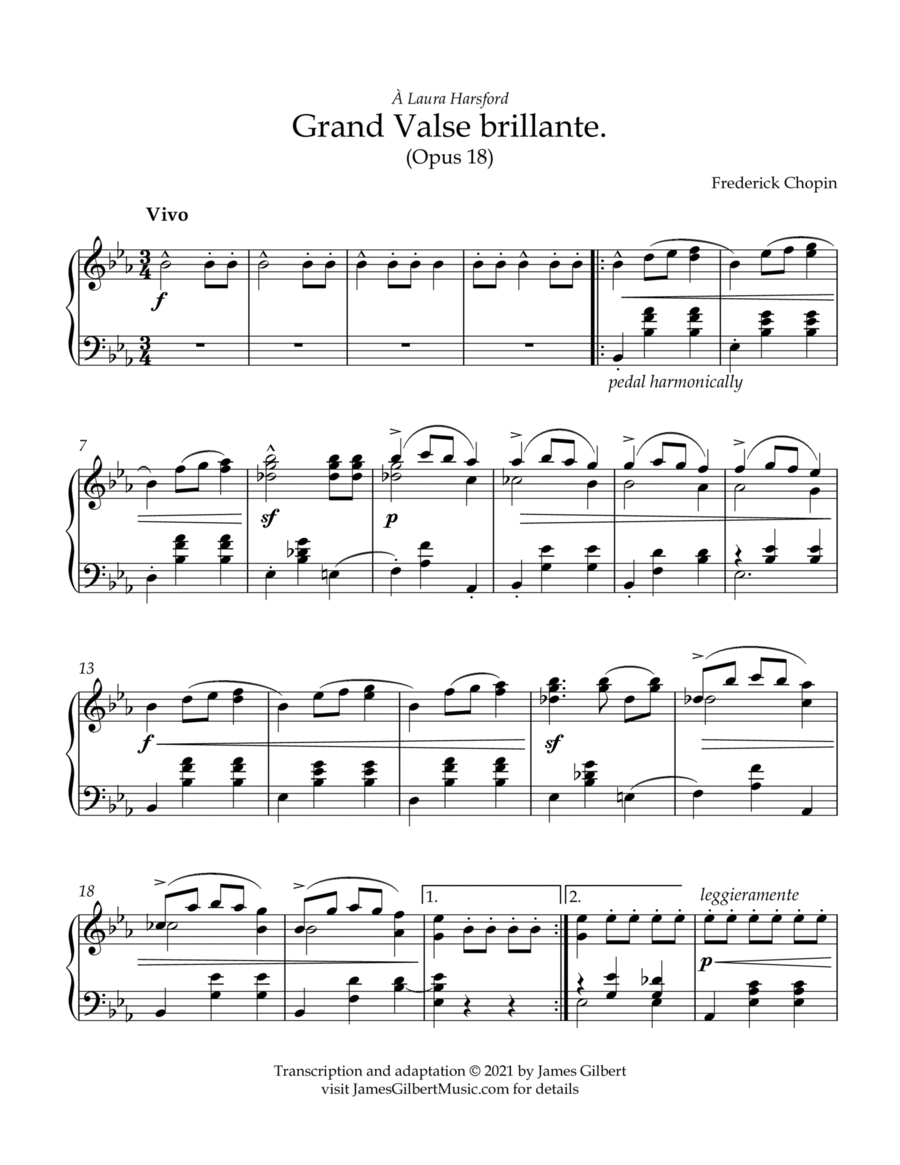 Grand Valse brillante in Eb major, Opus 18 Piano Method scores gallery preview page 1