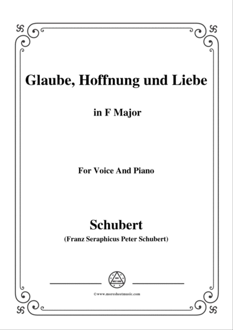 Schubert-Glaube,Hoffnung und Liebe,Op.97,in F Major,for Voice&Piano Voice scores gallery preview page 1