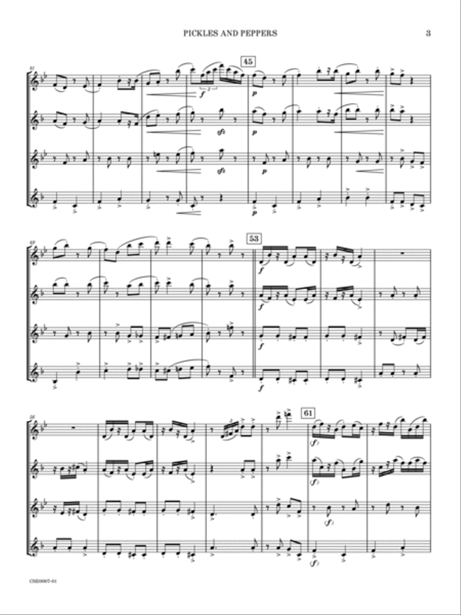 Pickles and Peppers Saxophone Quartet scores gallery preview page 6
