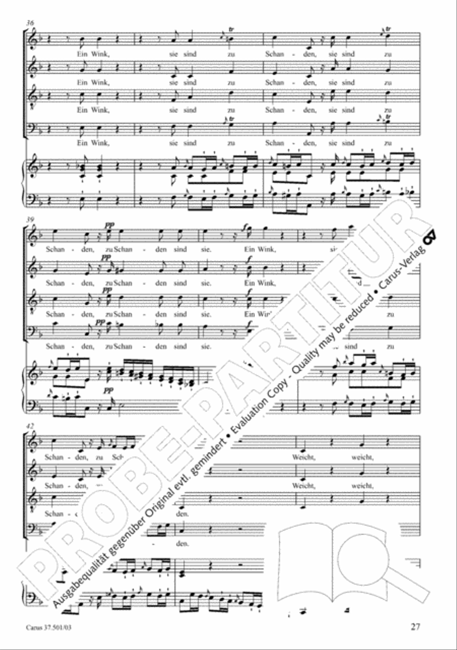 The Sixth Psalm of David (Der Sechste Psalm Davids) 4-Part scores gallery preview page 28