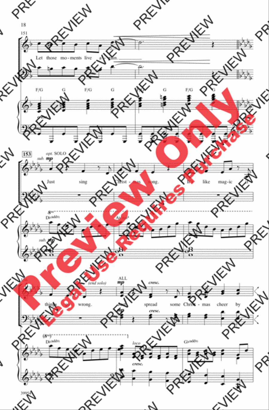 Elf: A Medley from the Broadway Musical 4-Part scores gallery preview page 18