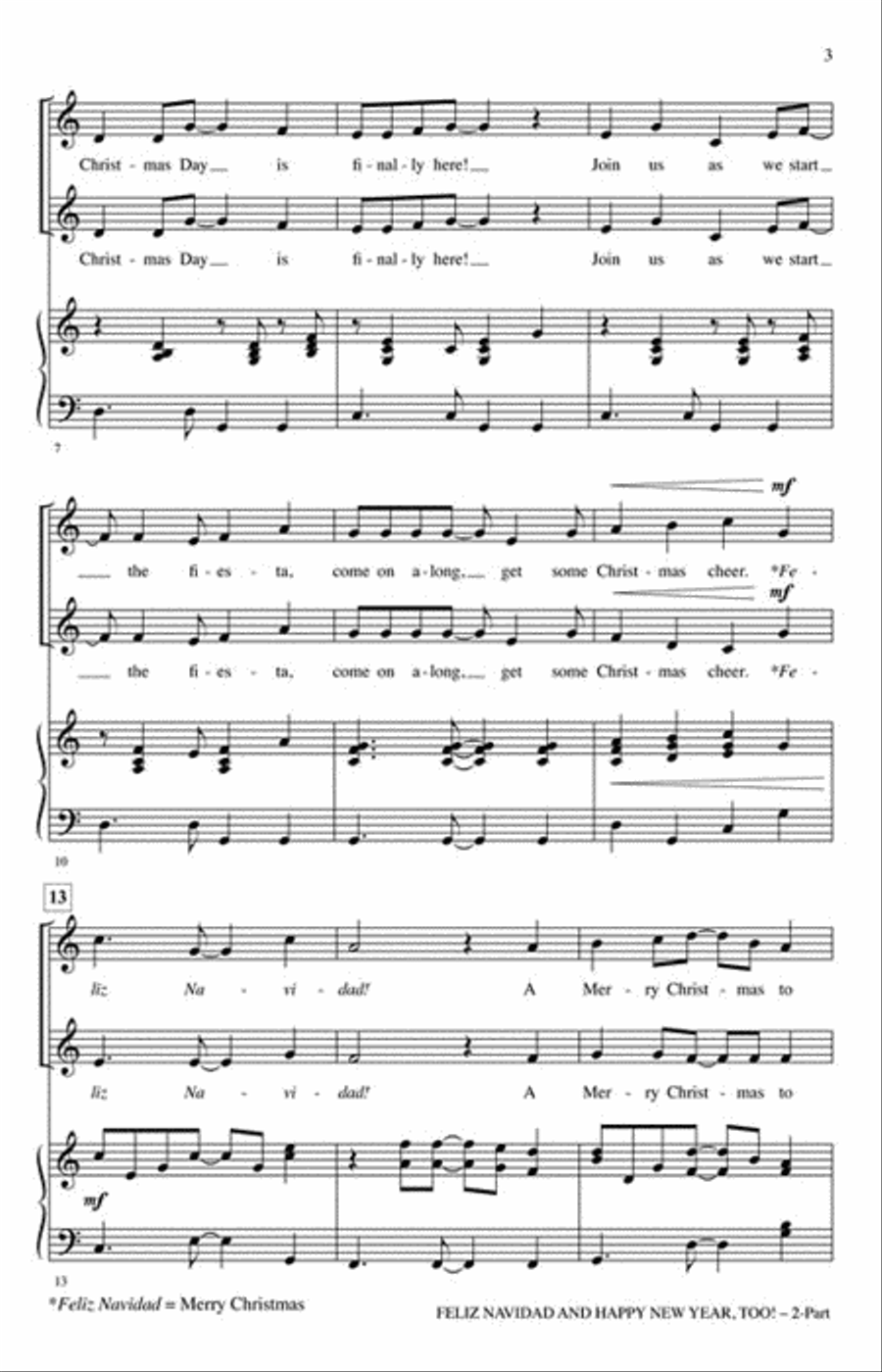Feliz Navidad and Happy New Year, Too! 2-Part scores gallery preview page 3