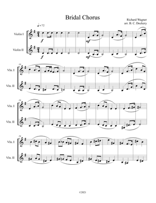 Bridal Chorus (Here Comes the Bride) for Violin Duet