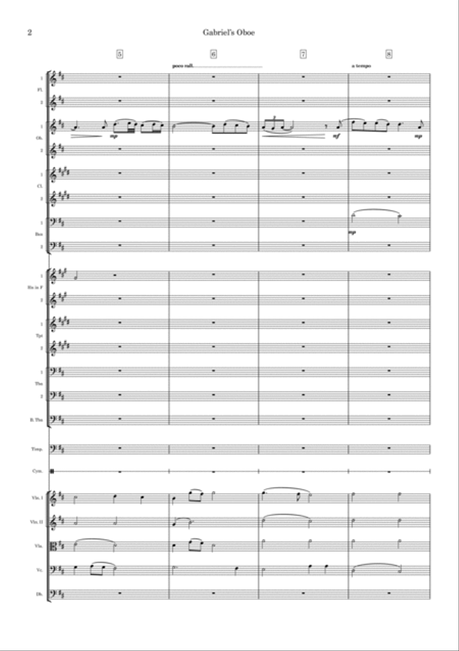 Gabriel's Oboe Full Orchestra scores gallery preview page 2