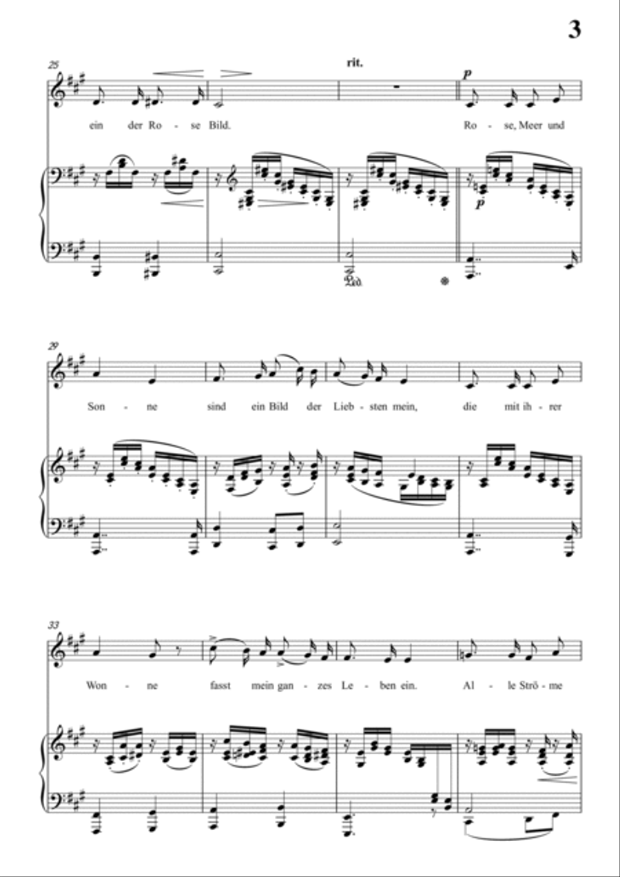 Schumann-Rose,Meer und Sonne in A Major for Voice and Piano Voice Solo scores gallery preview page 4