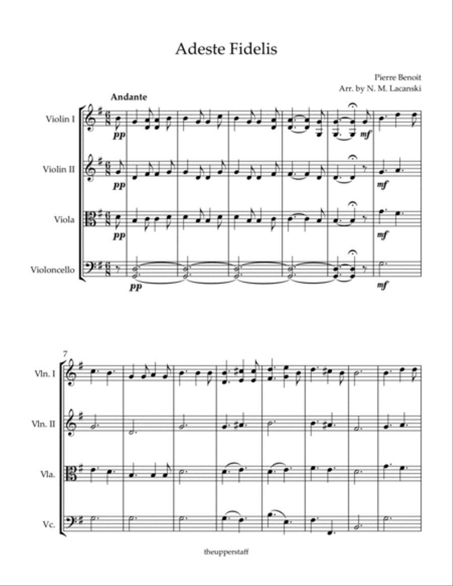 Adeste Fidelis String Quartet scores gallery preview page 2