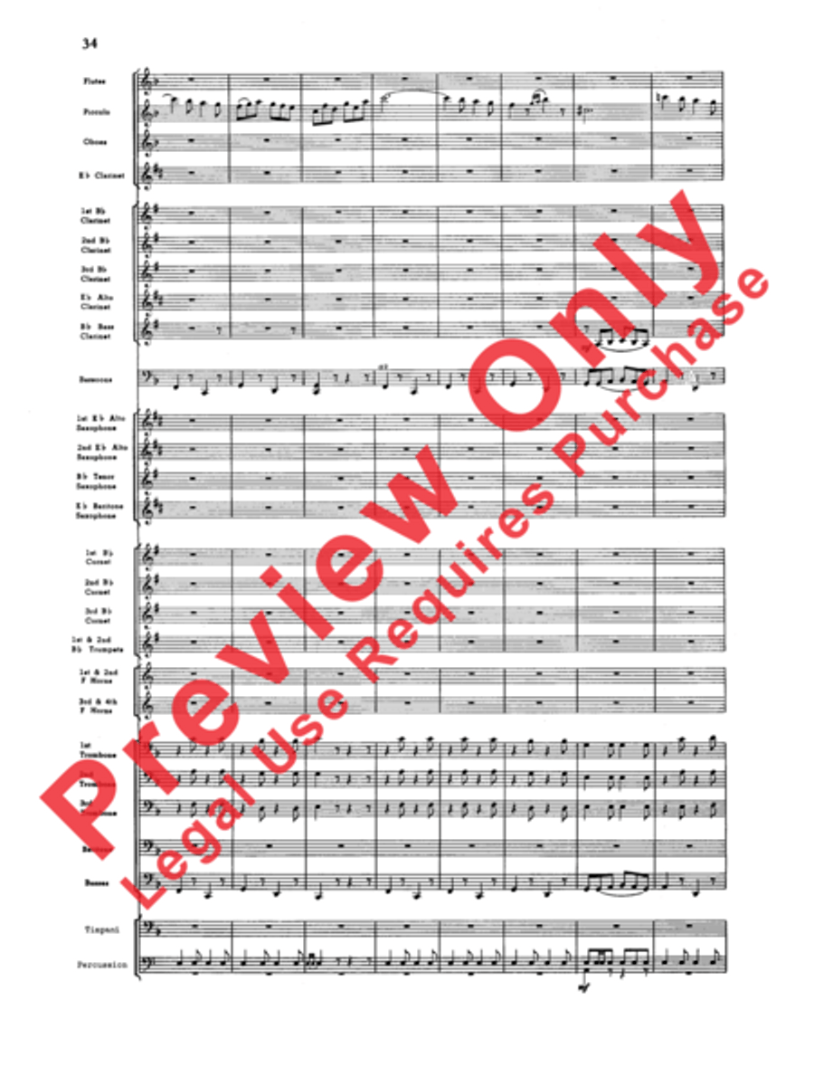 Third Suite (I. March, II. Waltz, III. Rondo) Concert Band scores gallery preview page 36
