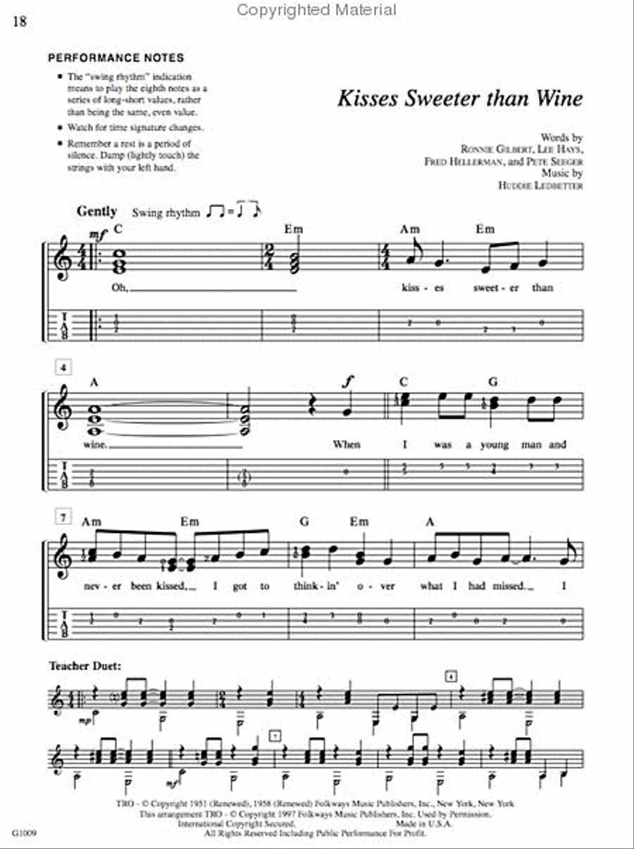GuitarTime Popular Folk, Level 2, Pick Style Guitar scores gallery preview page 3