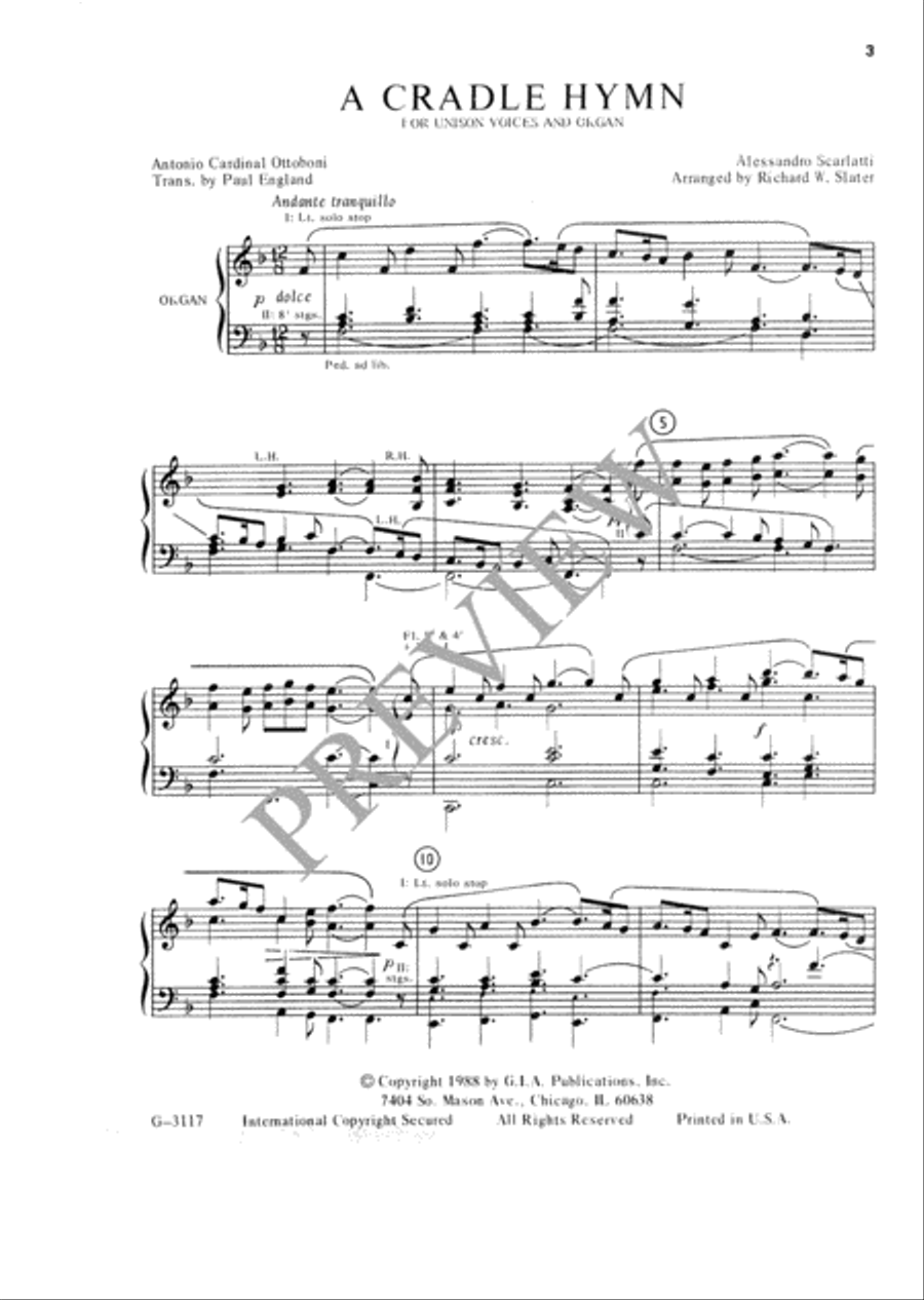 A Cradle Hymn A Cradle Hymn Unison Choir scores gallery preview page 4