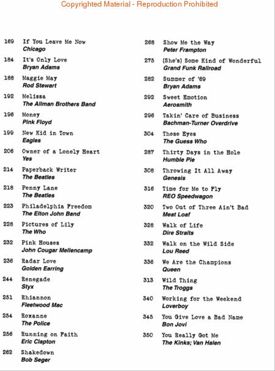 Classic Rock Classic Rock Piano, Vocal, Guitar scores gallery preview page 3