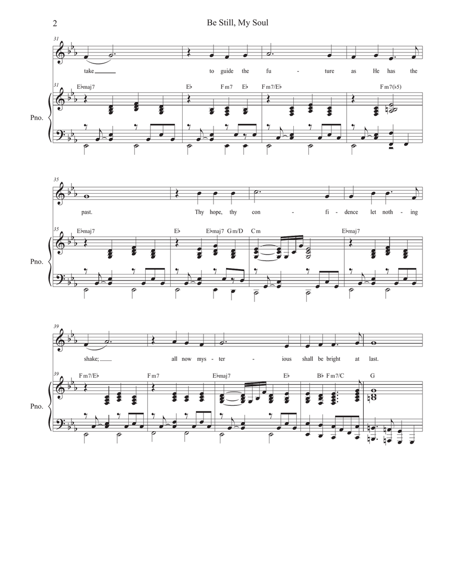 Be Still, My Soul (Vocal solo) Piano, Vocal scores gallery preview page 2