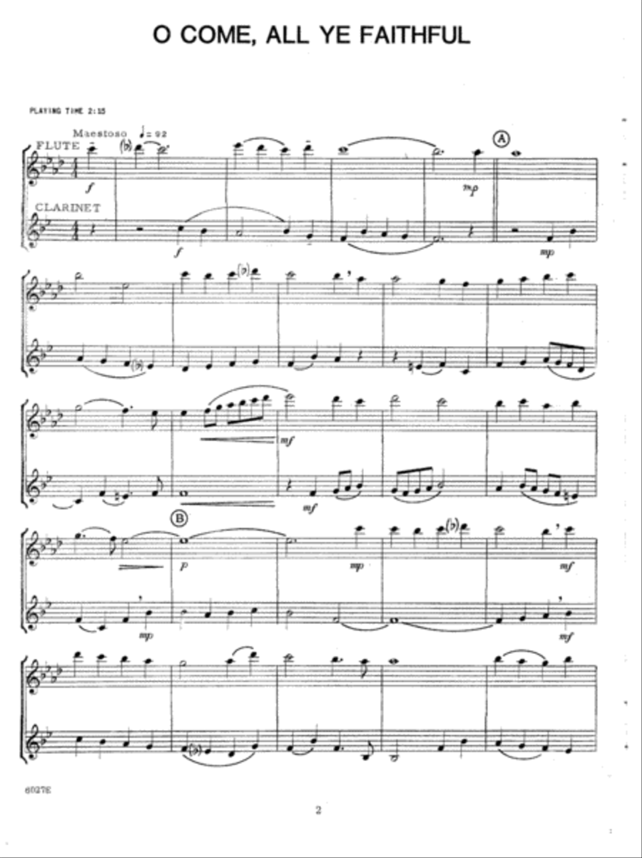 Christmas For Two - Flute and Bb Clarinet Woodwind Duet scores gallery preview page 2