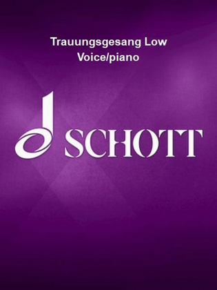 Book cover for Trauungsgesang Low Voice/piano