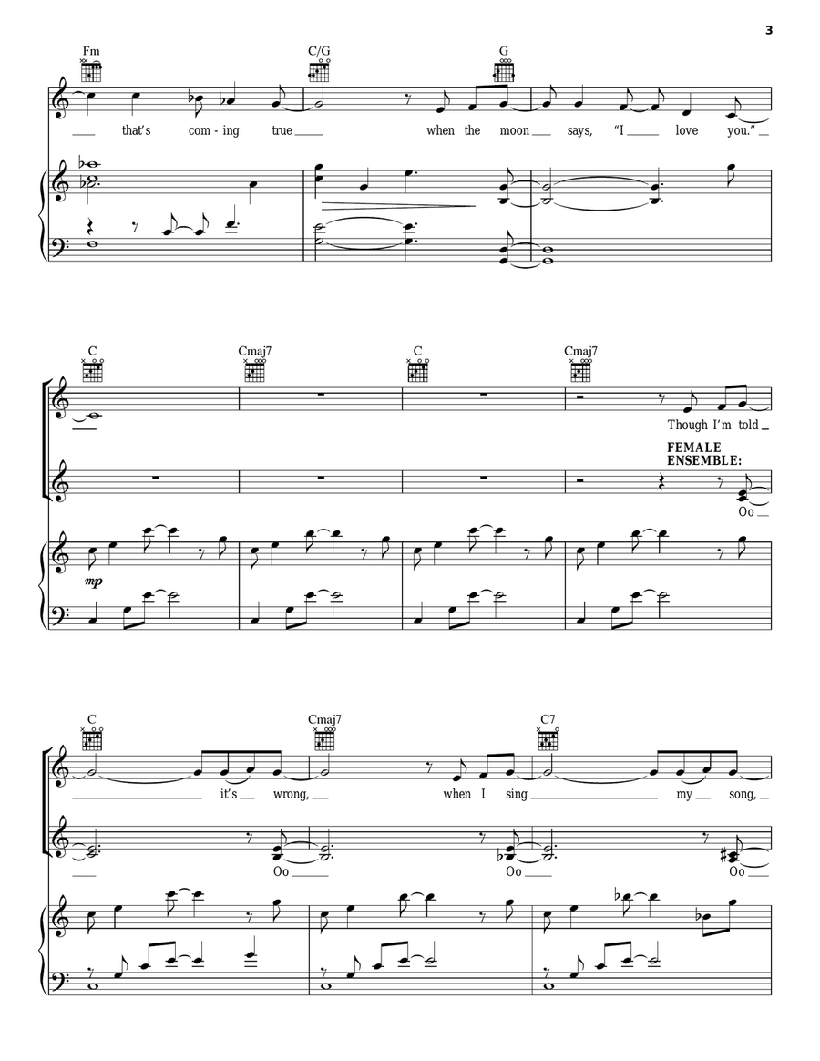 The Moon And Me Piano, Vocal scores gallery preview page 3