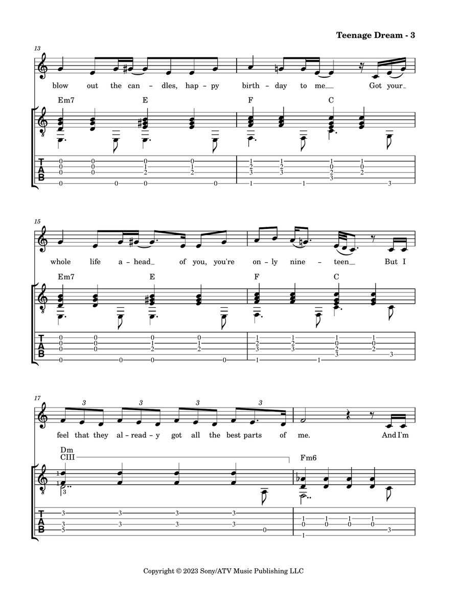 Teenage Dream Teenage Dream Acoustic Guitar scores gallery preview page 5