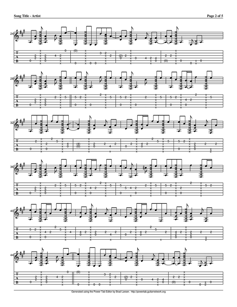 I Still Haven't Found What I'm Looking For Guitar Tablature scores gallery preview page 2