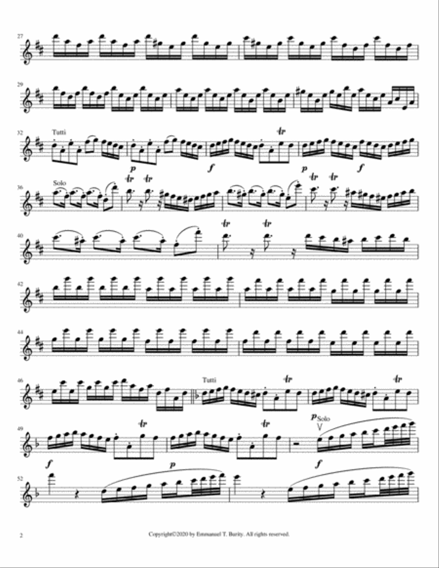 Concerto for Violin in D Major by Emmanuel Burity (1969- ) Violin Solo scores gallery preview page 4