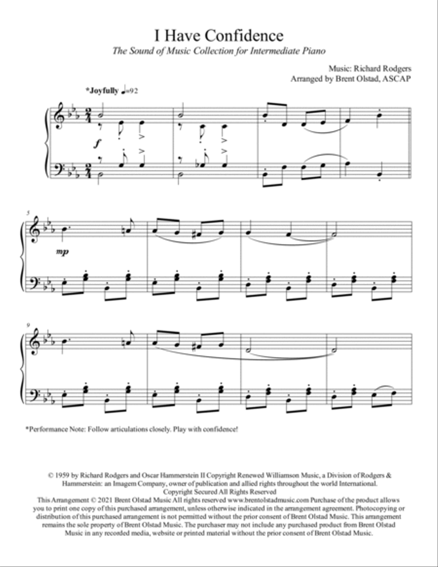 I Have Confidence Piano Solo scores gallery preview page 2