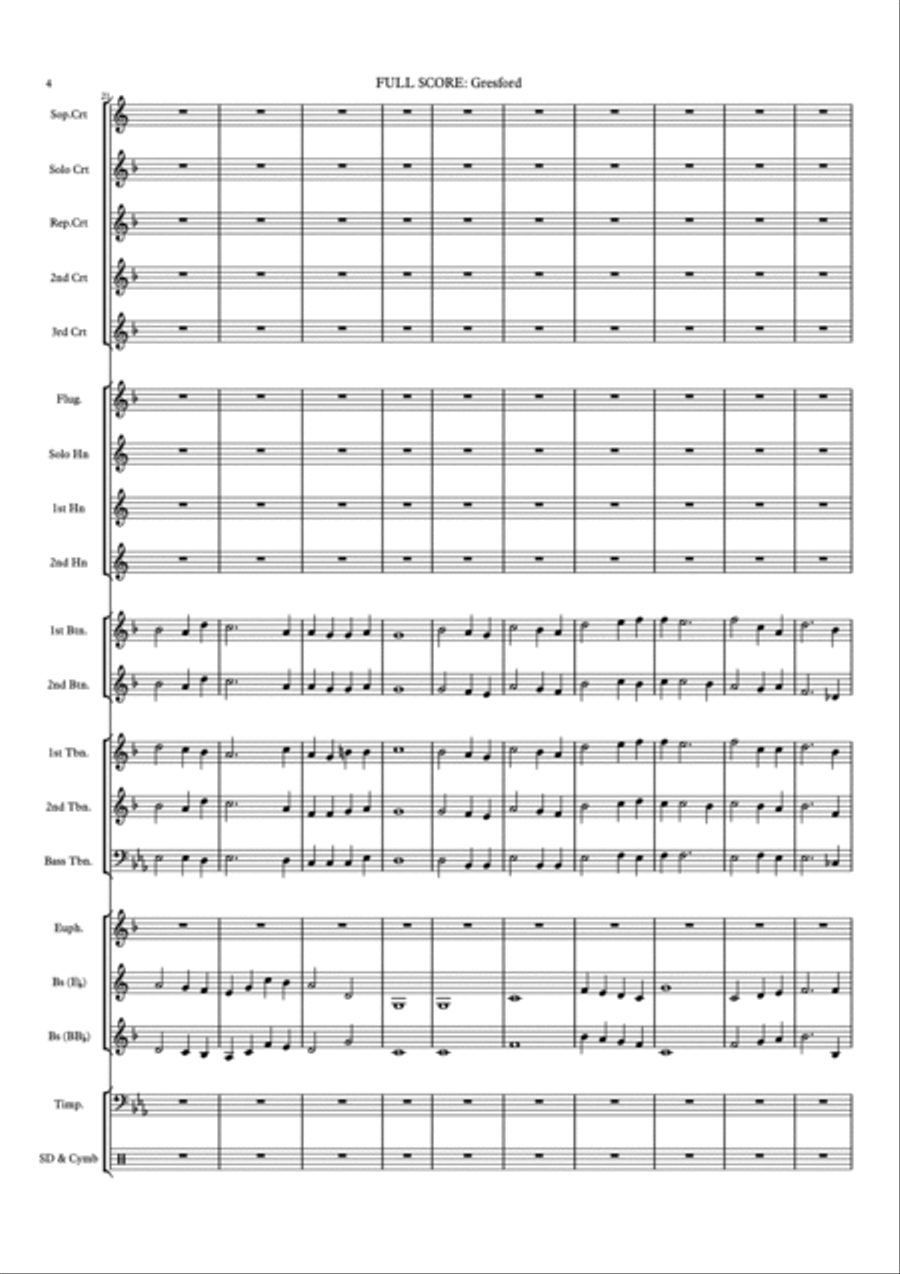 Hymn Tune: GRESFORD (Score Only) Brass Ensemble scores gallery preview page 4