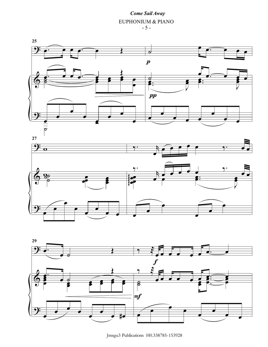 Come Sail Away Euphonium scores gallery preview page 5